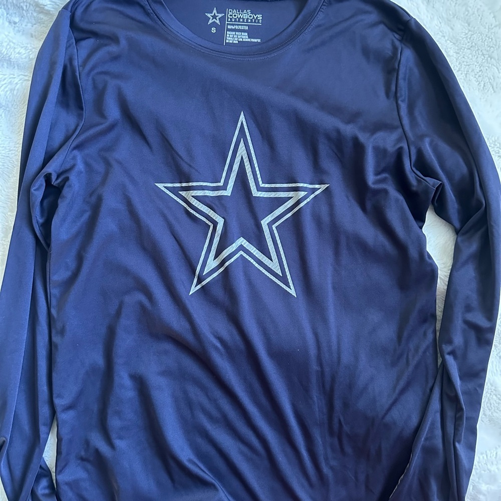 NFL Dallas Cowboys Navy Long Sleeve Kids Shirt with Star Design